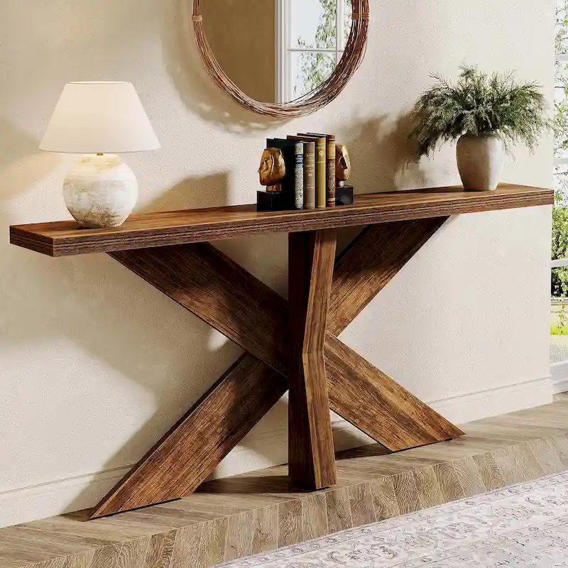 70.9 Extra Long Farmhouse Console Sofa Table for Entryway Hallway