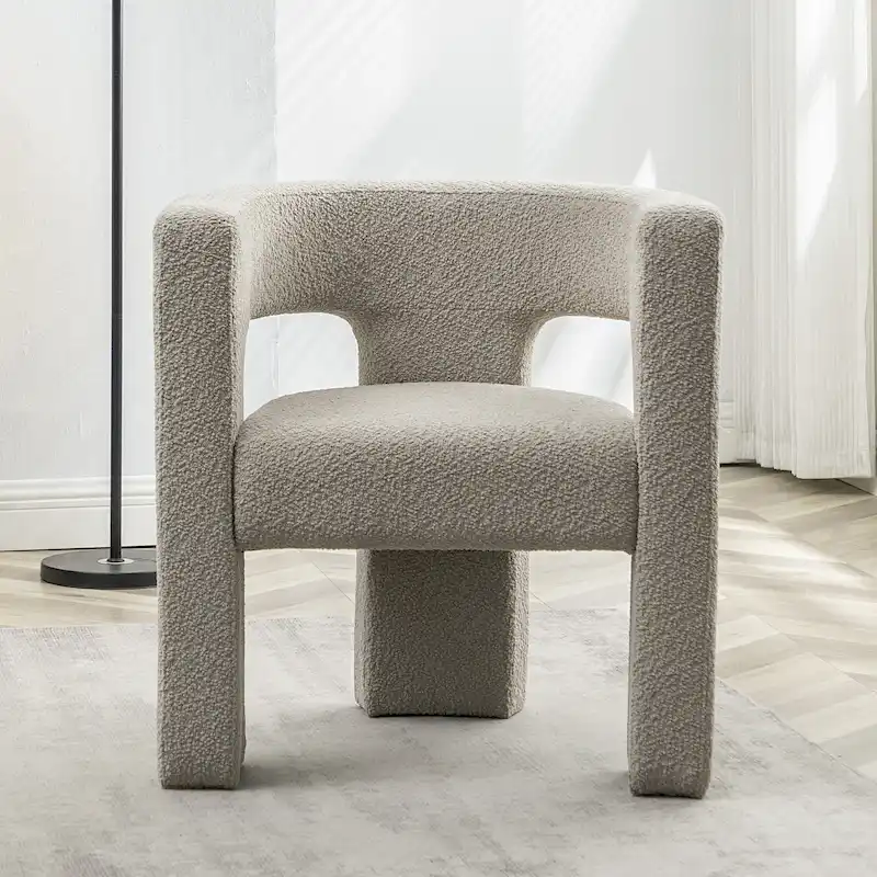 KINWELL 28 Wide Boucle Upholstered Square Armchair