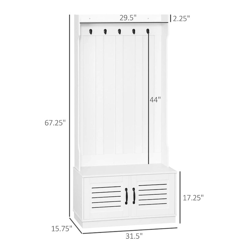 Light Oak and White Shoe Cabinet with Drop Down Drawer
