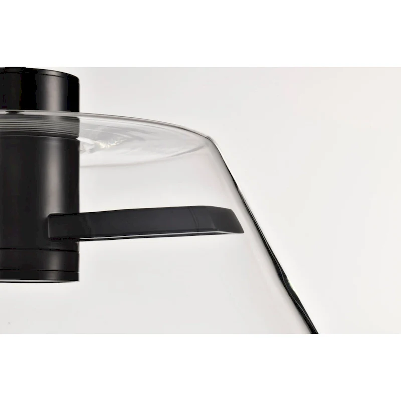 Edmond 17 Inch LED Pendant Matte Black with Clear Glass - Matte Black