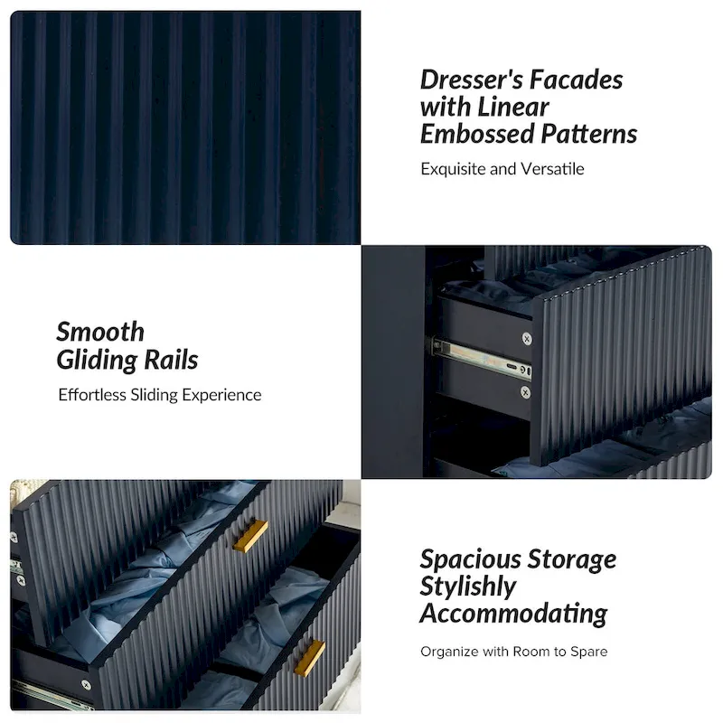 Gilb Modern 3-Drawer Dresser Nightstand with Metal Legs by HULALA HOME