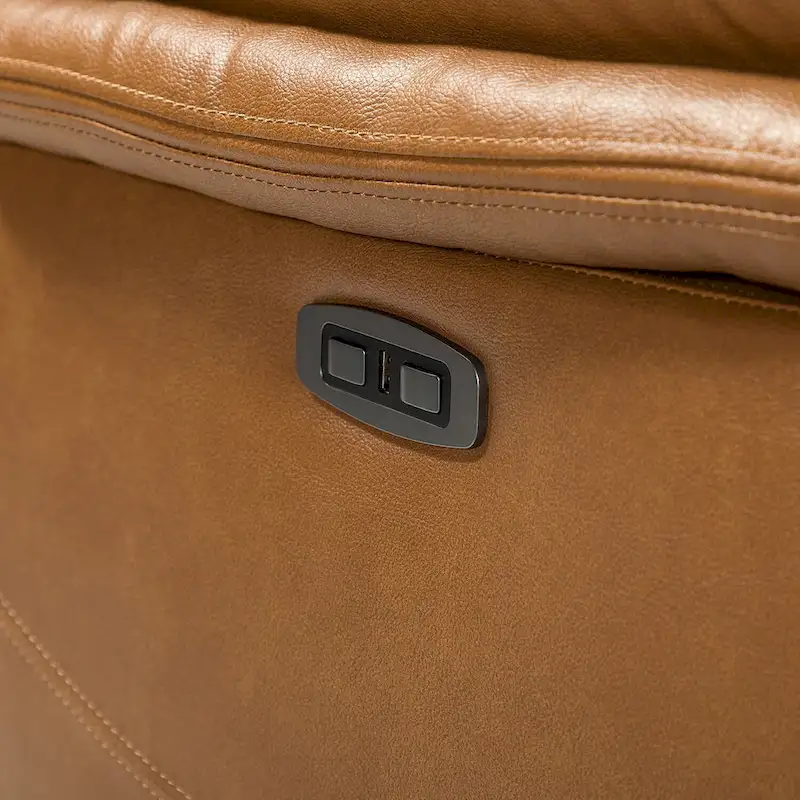 Clara Genuine Leather Power Recliner with Cushion Padded, Set of 2