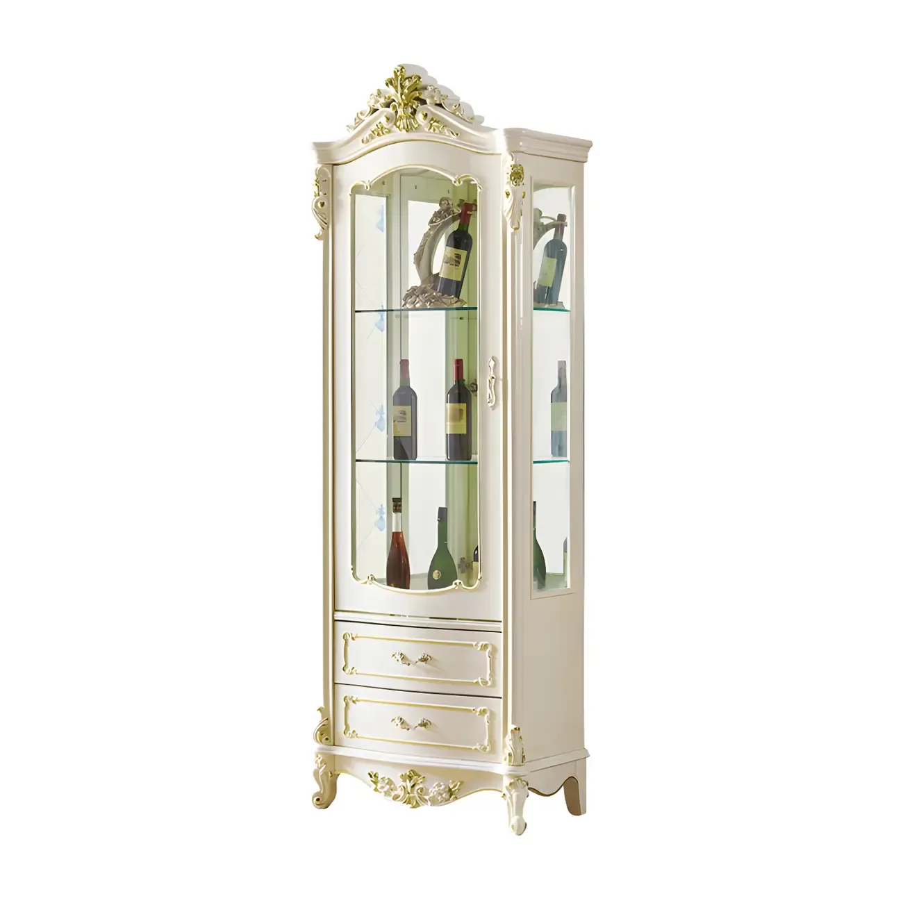 Traditional Solid Wood White Large Wine Rack