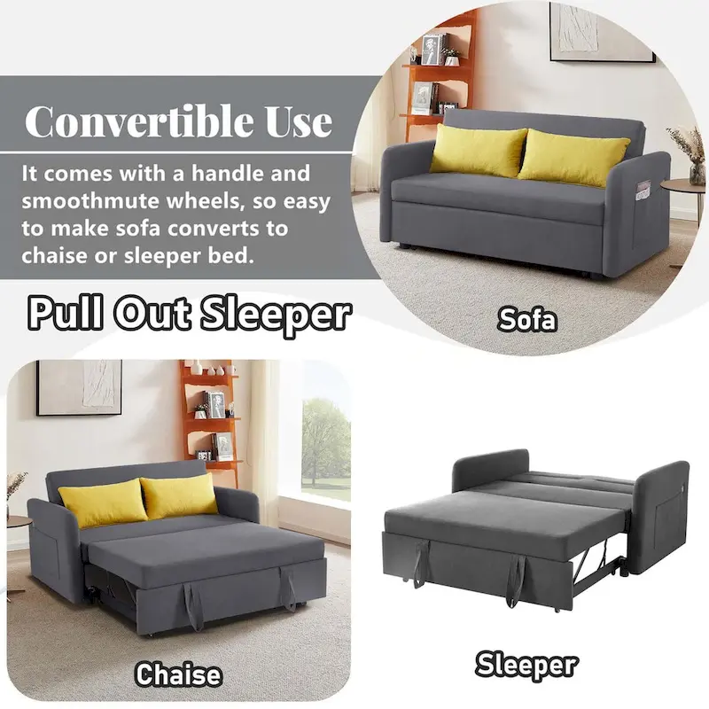 Aukfa Sofa Bed Pull Out Couch Convertible Loveseat Sleeper Sofa Couch