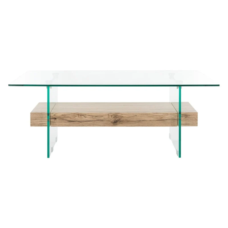 SAFAVIEH Gennie Modern Glass Coffee Table - 43.3  x 23.6  x 16.5  - 43Wx24Dx17H