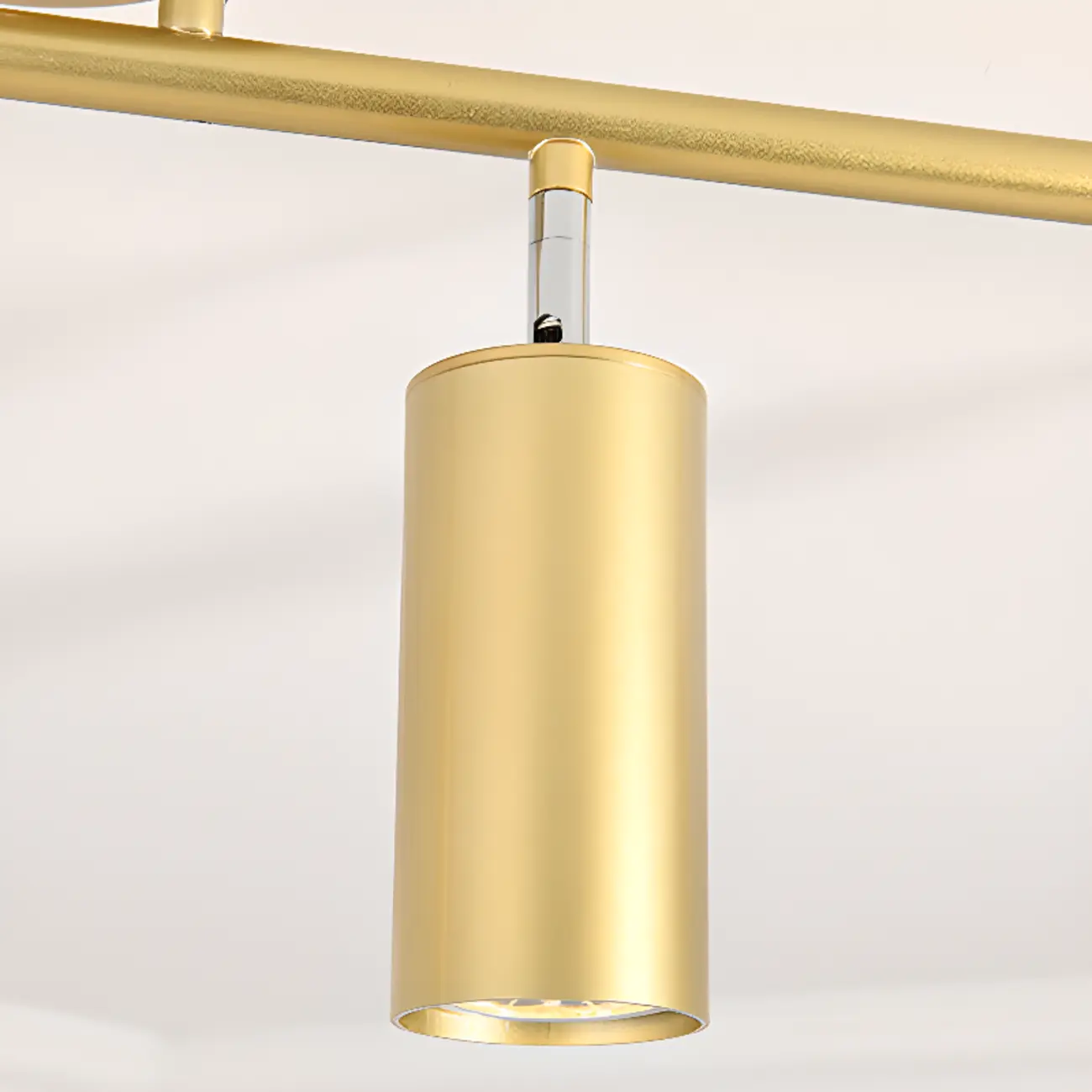 Modern Cylinder Semi-Flush Mount Metal Track Light
