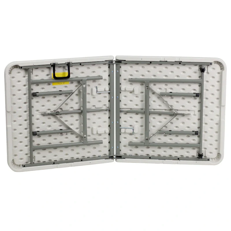 30W x 60L Bi-Fold Granite White Plastic Folding Table - Banquet Table