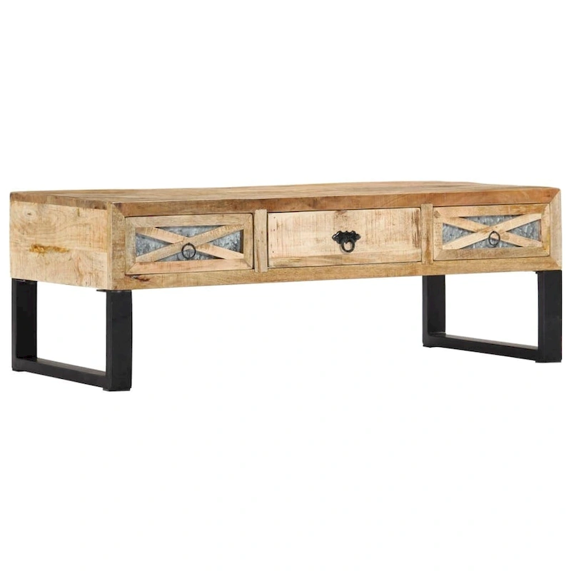 vidaXL Coffee Table 43.3 x19.7 x15  Solid Wood Mango