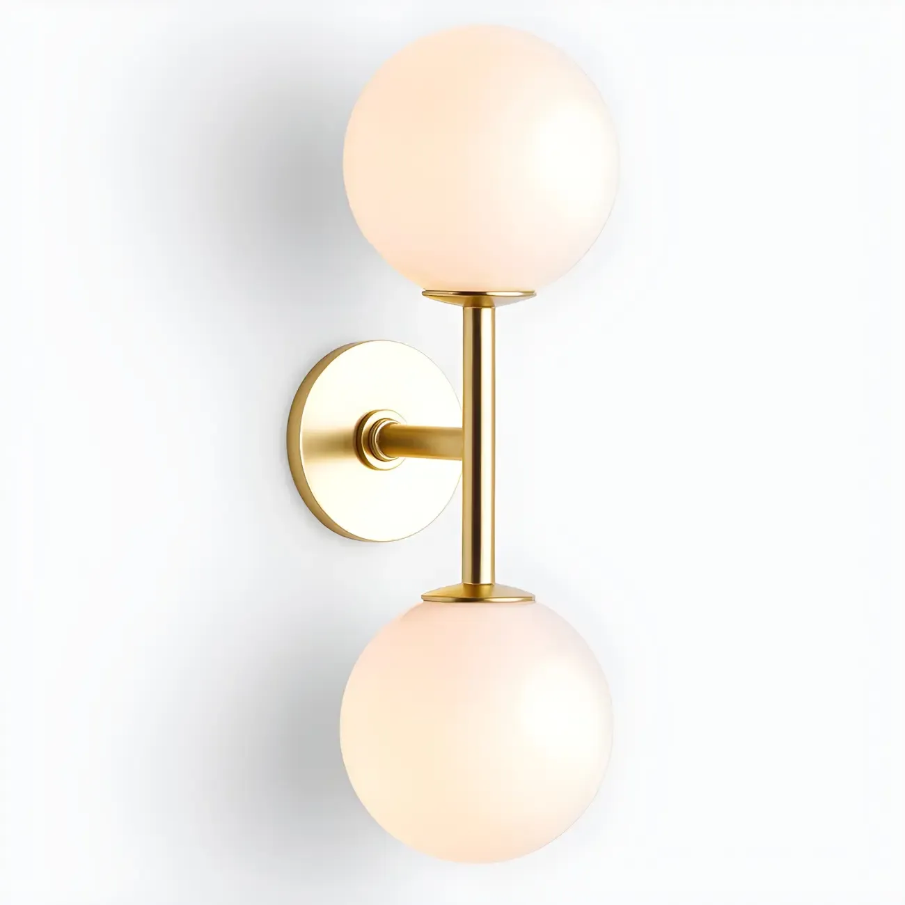 Modern 2-Light Up Down Globe Glass Vanity Light