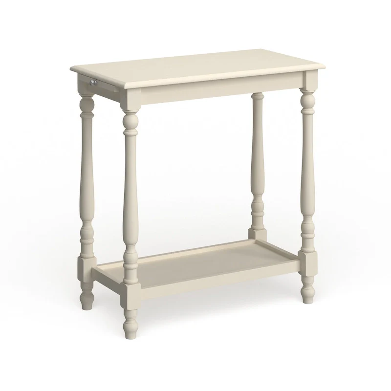 Quam Farmhouse White 25-inch Solid Wood 1-Shelf Side Table by Furniture of America