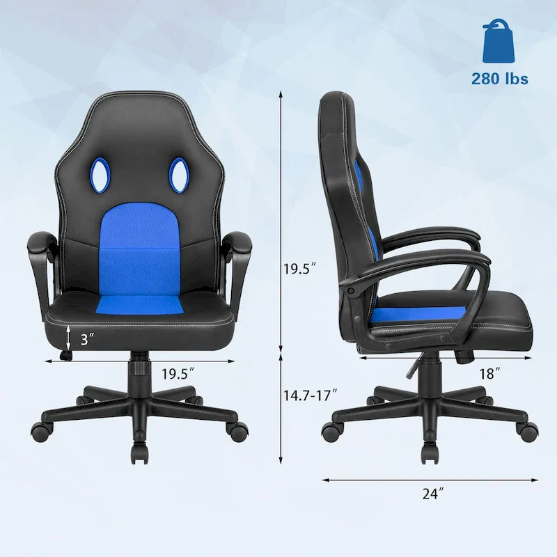 High Back Black Leather Office Gaming Chair