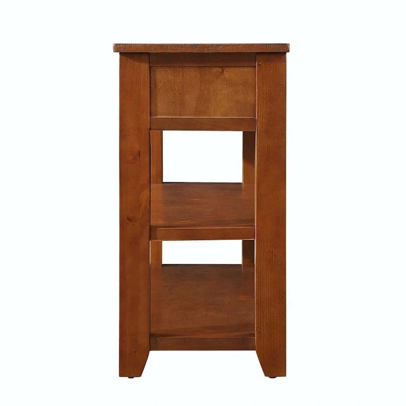 48 Solid Pine Wood Top Console Table with Drawers and Shelve