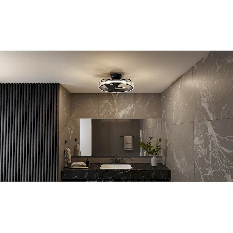Elrod Integrated LED Matte Black Ceiling Fan Light