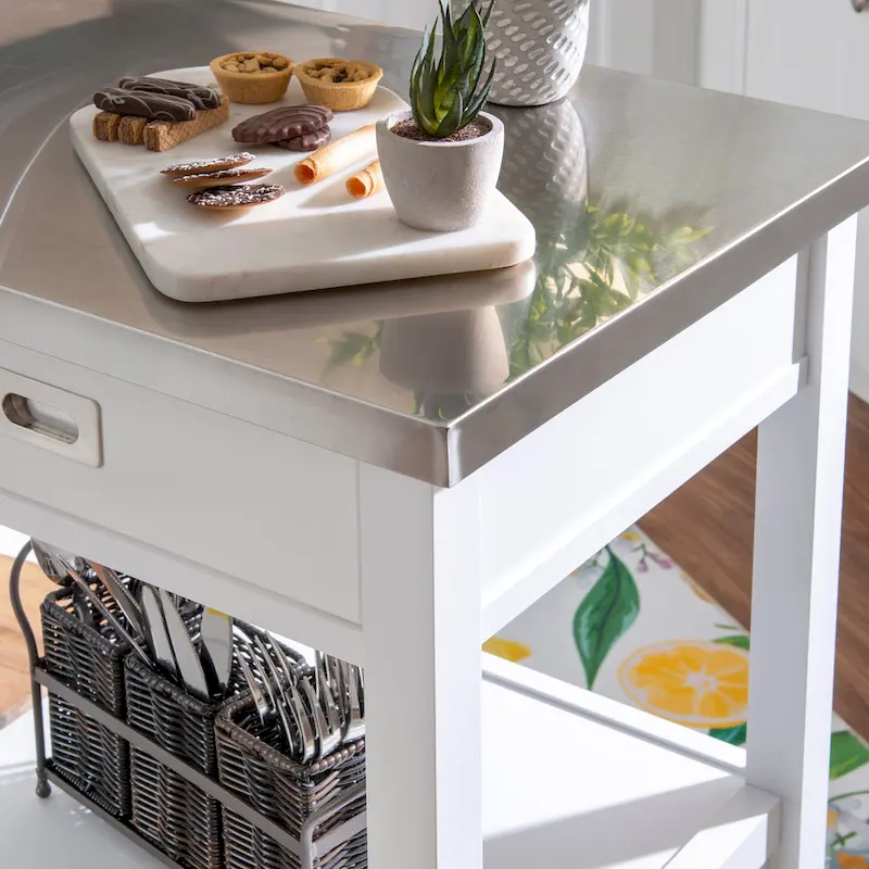 Julianna Stainless Steel Kitchen Cart