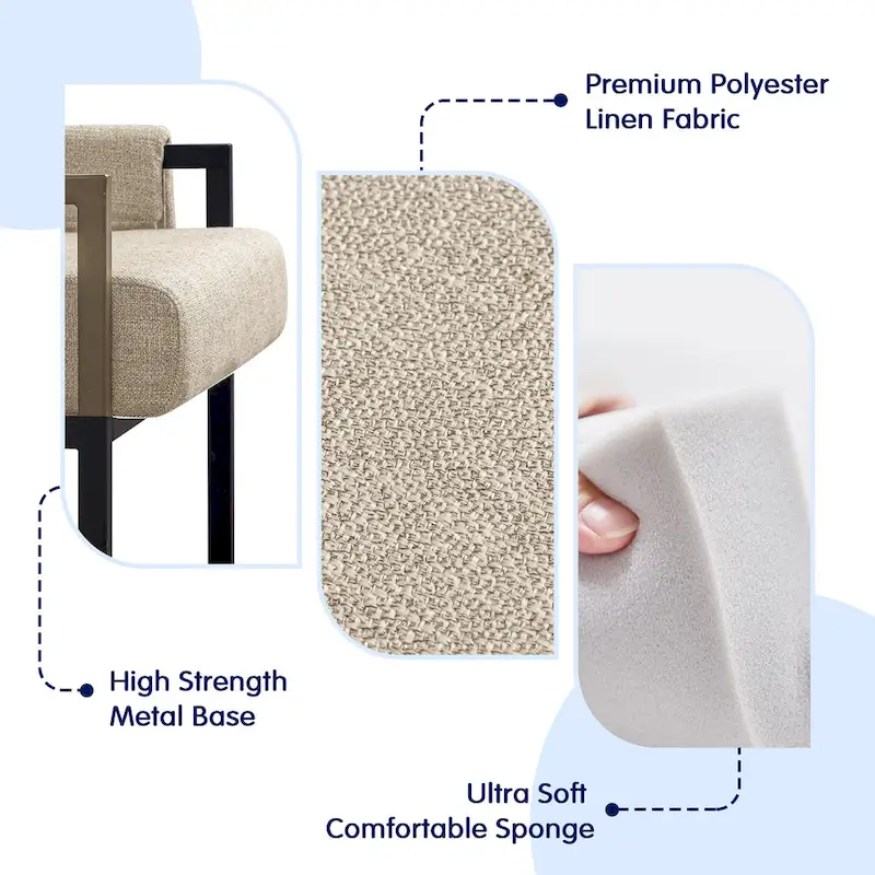 Subrtex Upholstered Accent Chair with Metal Frame Armchair