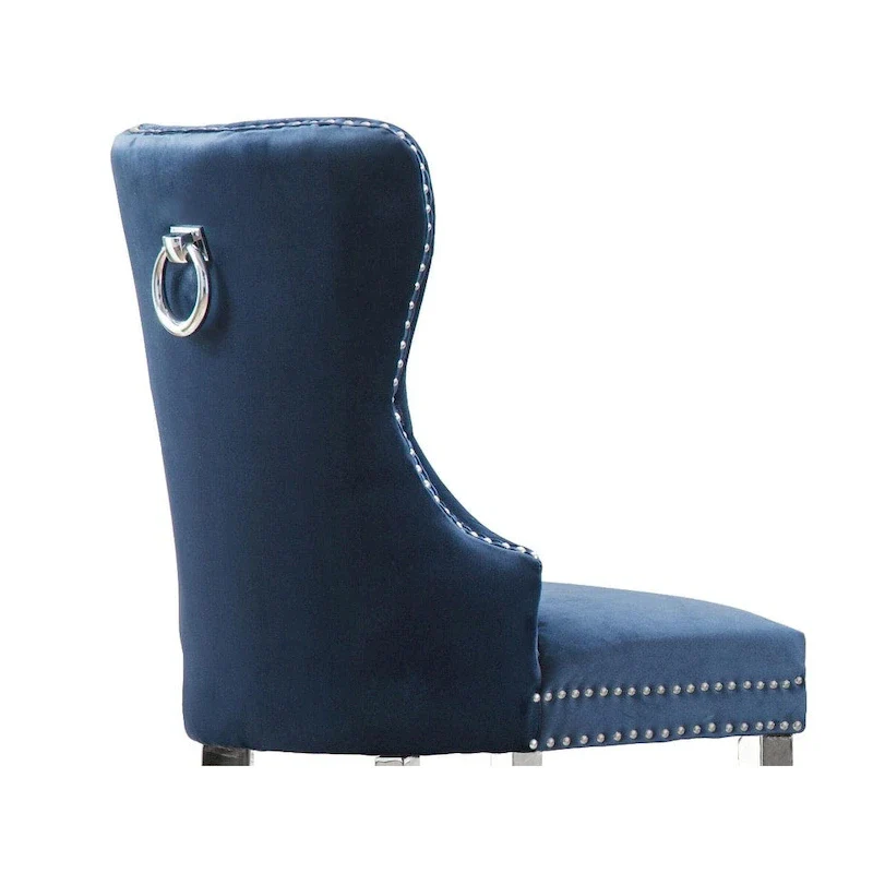 7-Piece Stainless Steel Nailhead Trim Dining Set