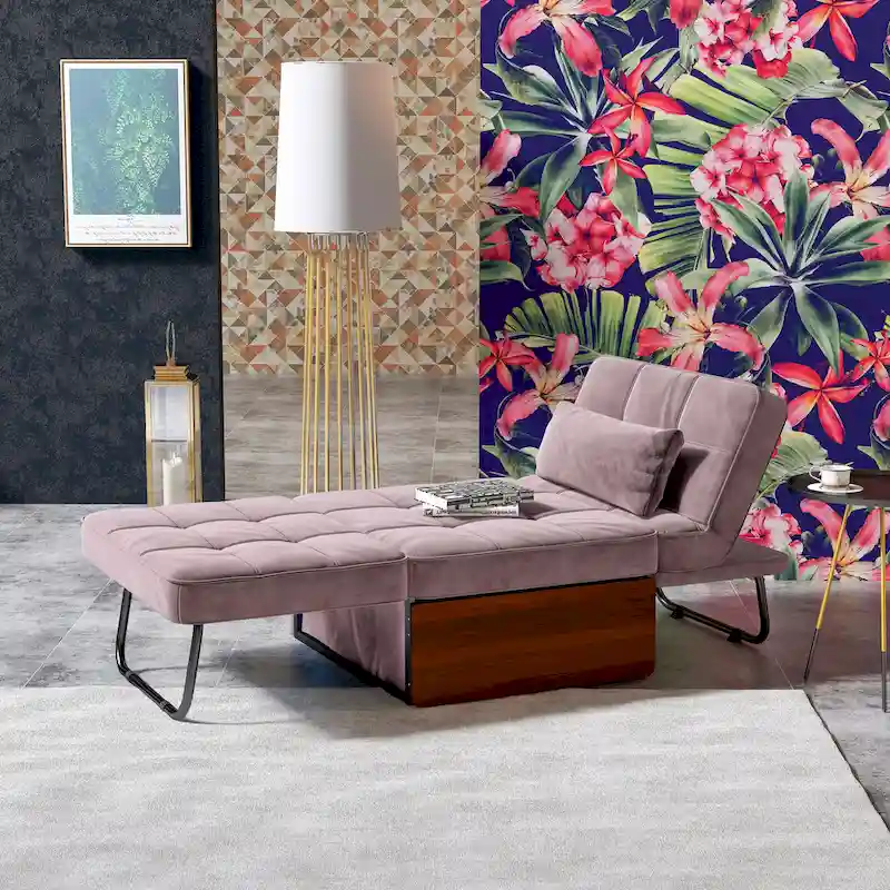 Furniture of America Hattie Assembled Convertible Cocktail Ottoman-Futon