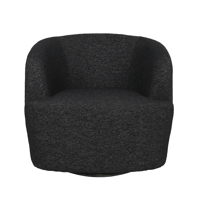 Mokena Textured Boucle Upholstered Swivel Club Chair by Christopher Knight Home