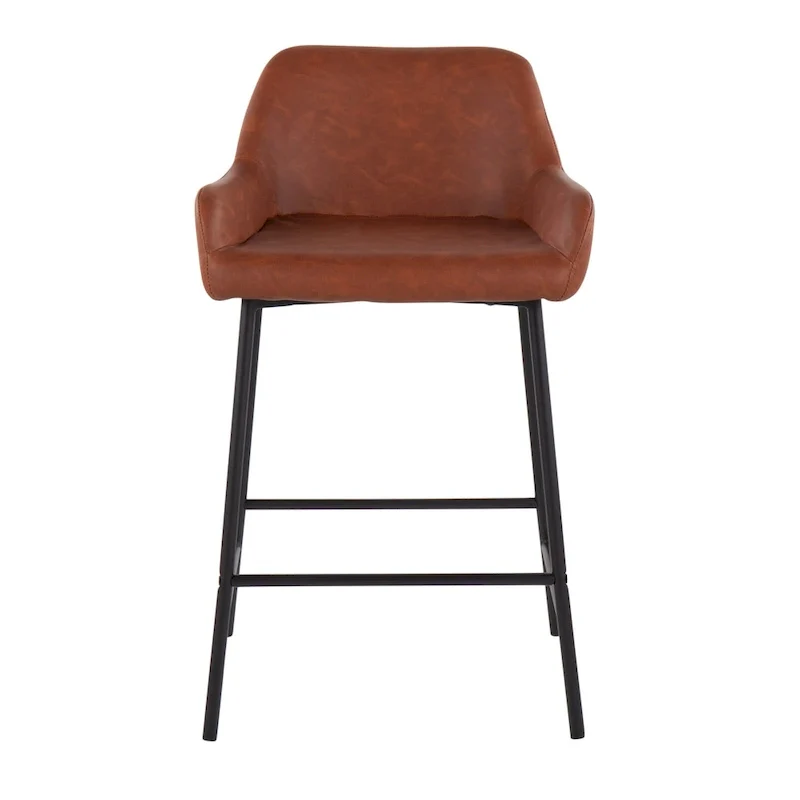 Galotti Black Fixed-Height Upholstered Counter Stool - Set of 2