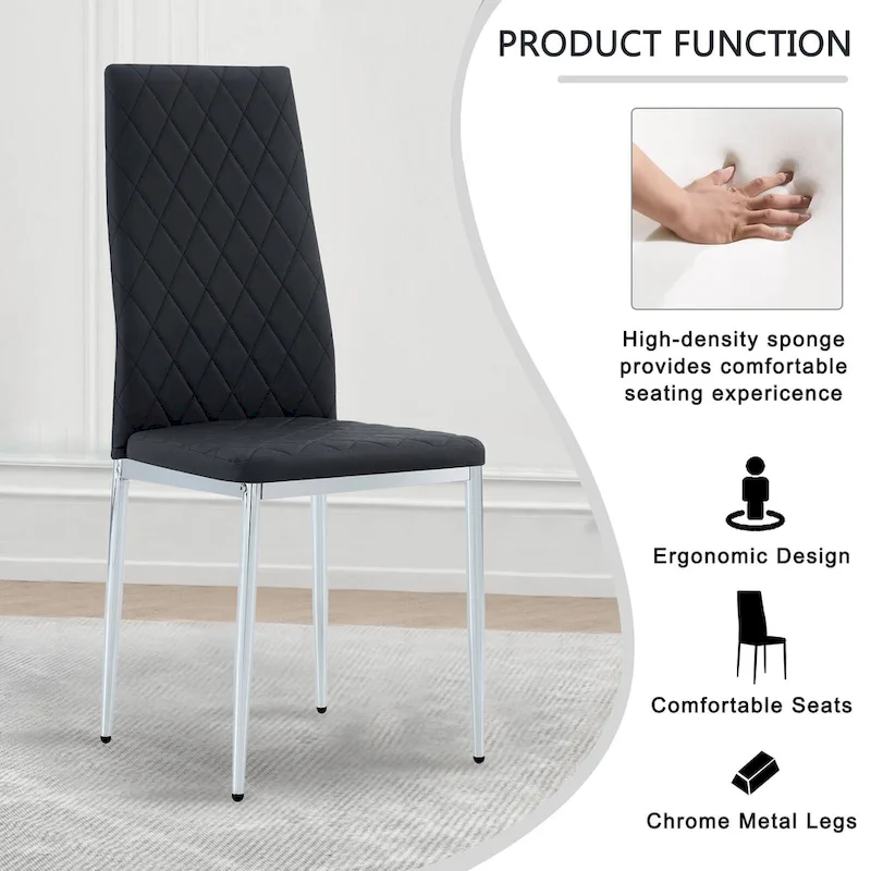 Dining chair, black chair and 6-piece set of