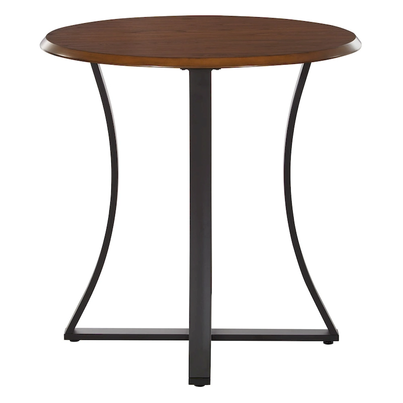 3-Piece 36 Round Top Counter Height Dining Table with 2 Faux Leather Stools