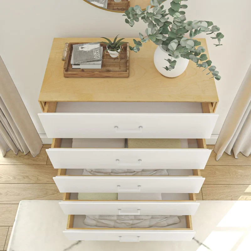 5 Drawer Dresser,White