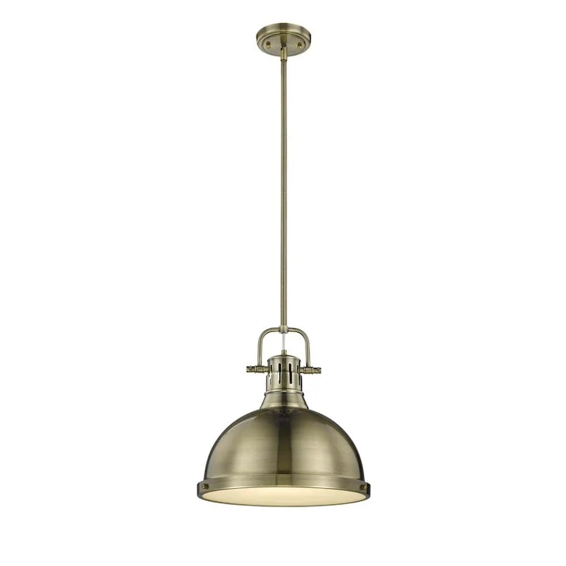 Golden Lighting Duncan Aged Brass 1-light Pendant