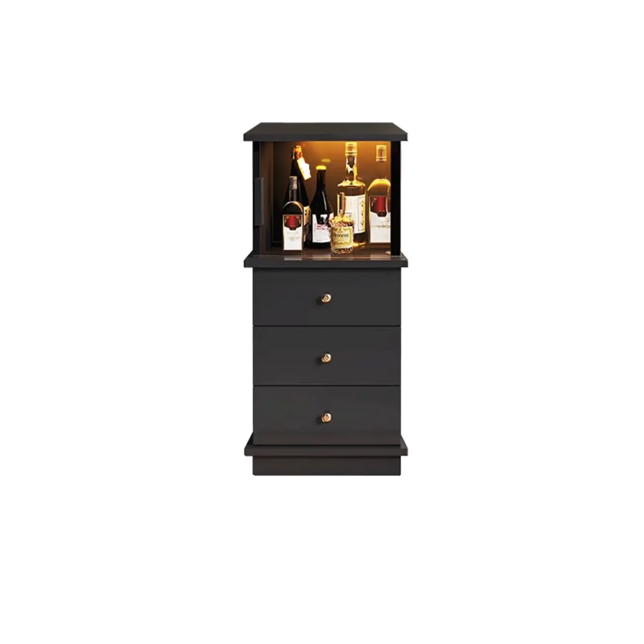 Modern Nut-brown Freestanding Wood Wine Bar Cabinet