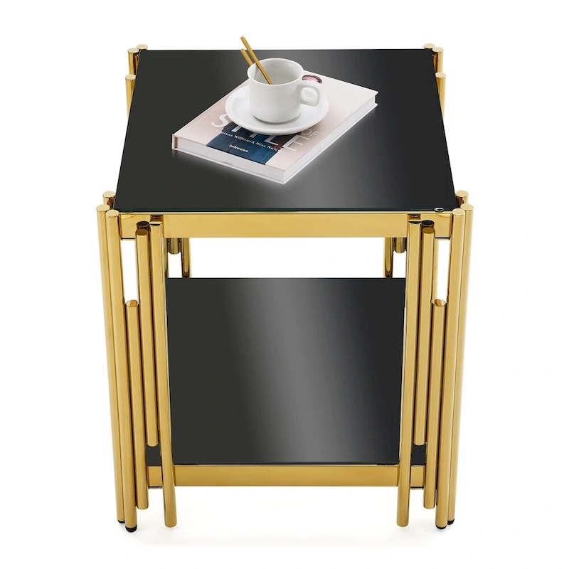 20Stainless Steel Tempered Glass End Table