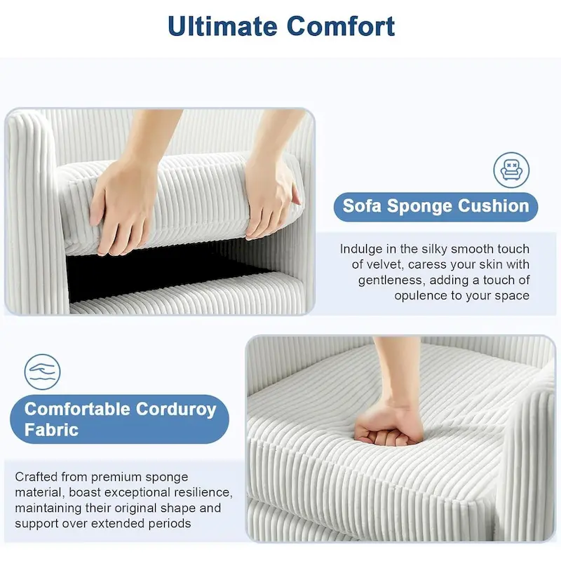 360 Swivel Accent Chair with Ottoman, Barrel Chair with Upholstered