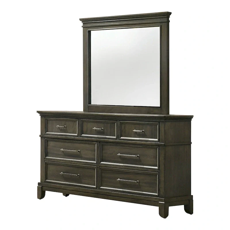 Furniture of America Evva Traditional Grey 5-Piece Panel Bedroom Set