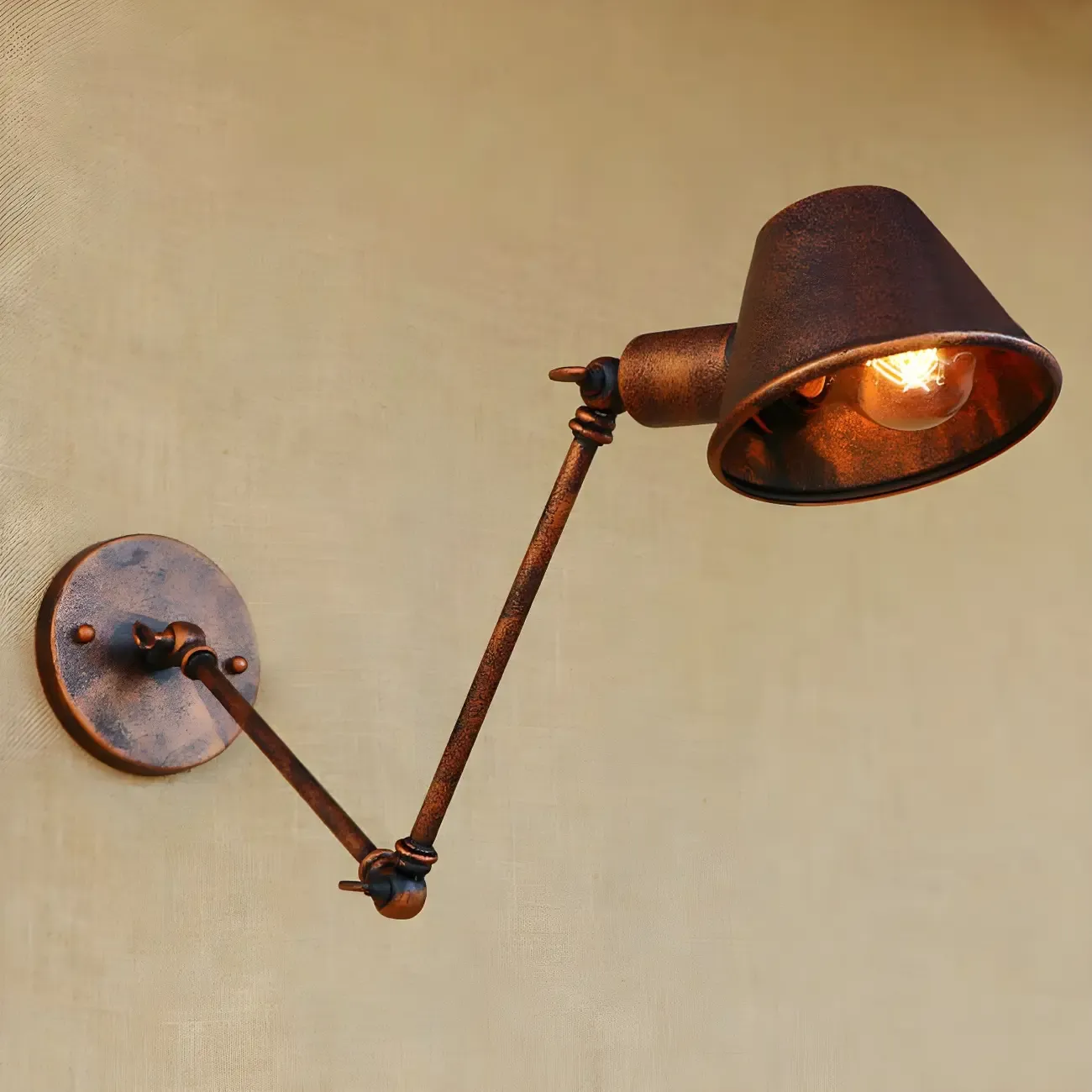 Adjustable Industrial Black  Swing Arm LED Wall Sconce
