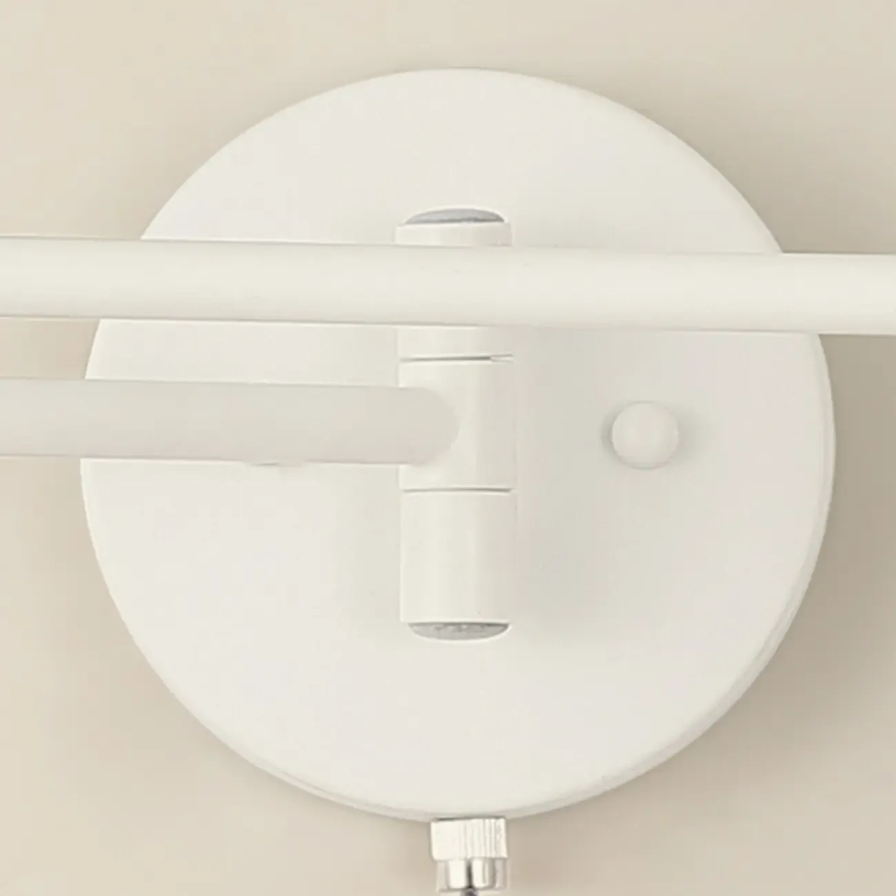 White and Black Metal Swing Arm Wall Light with Cylindrical Shade