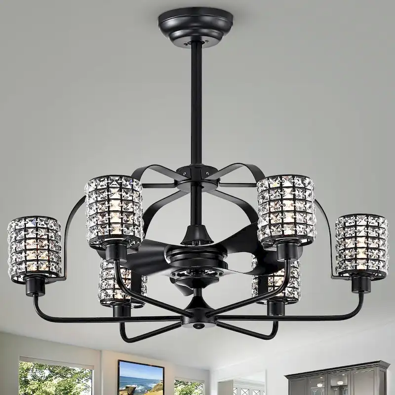 Silver Orchid Haver Matte Black 35-inch 3-Blade Candelier