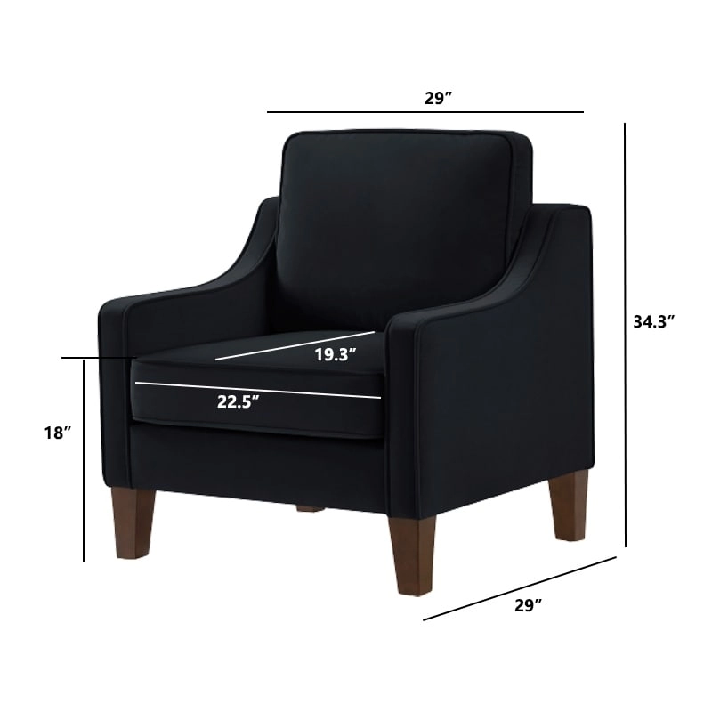 Modern Velvet Upholstered Accent Chair Single Sofa Armchair