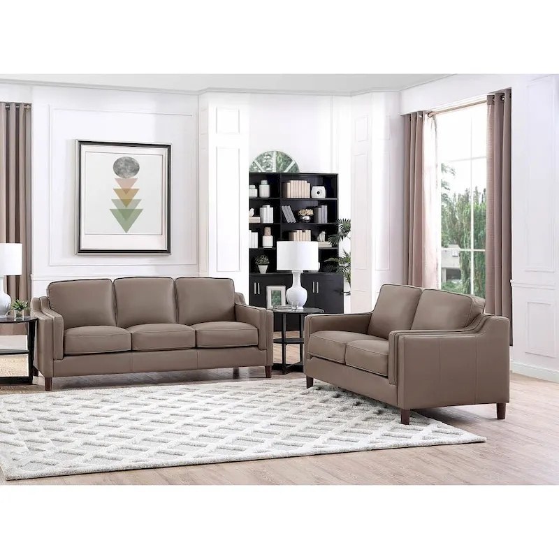 Hydeline Bella Top Grain Leather Sofa Set, Sofa and Loveseat