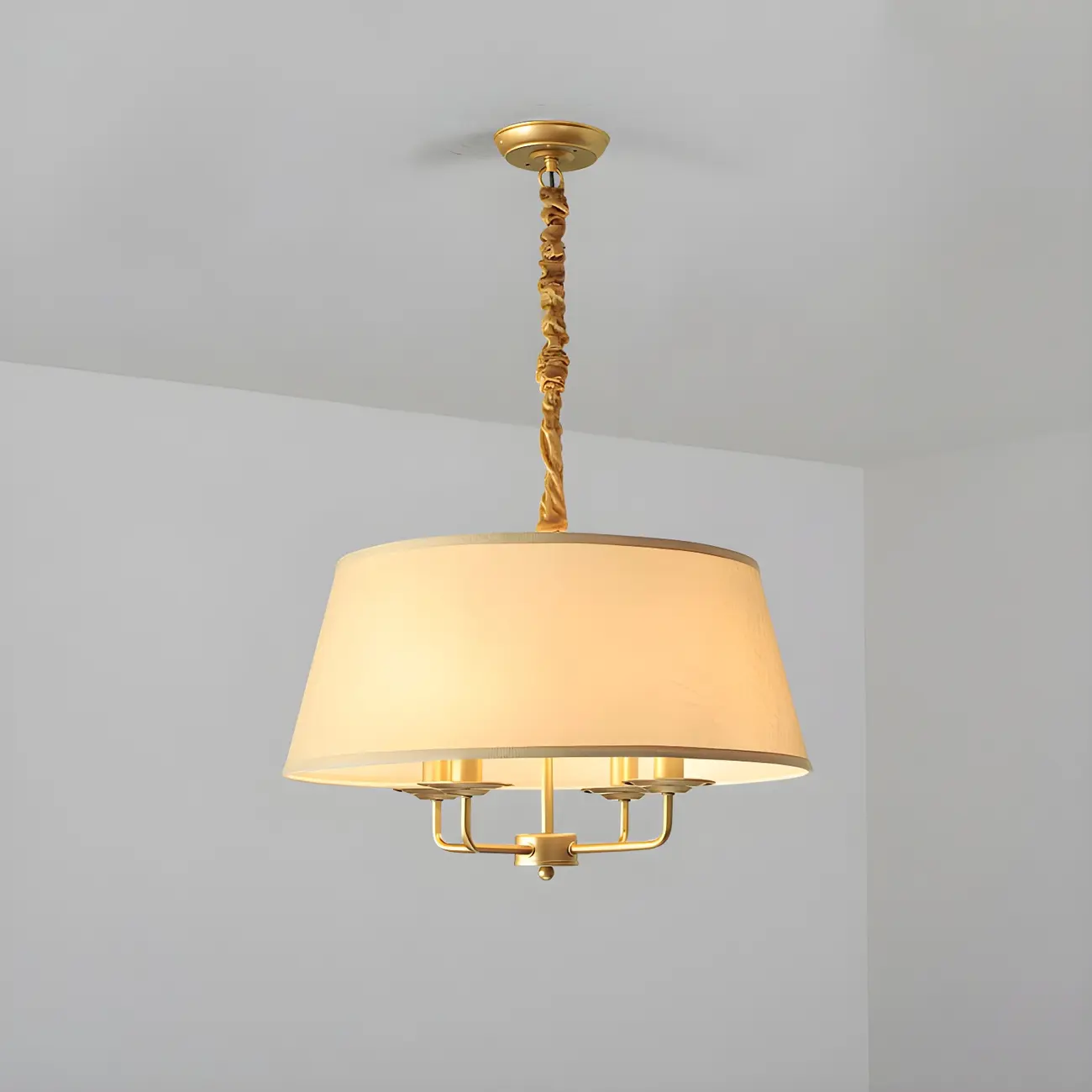 Gold Drum Metal Modern Chic Structure Chandelier