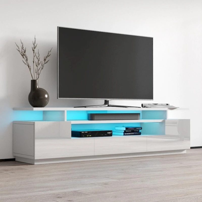 Strick & Bolton Sparkes 77-inch High Gloss TV Stand with LED Lights