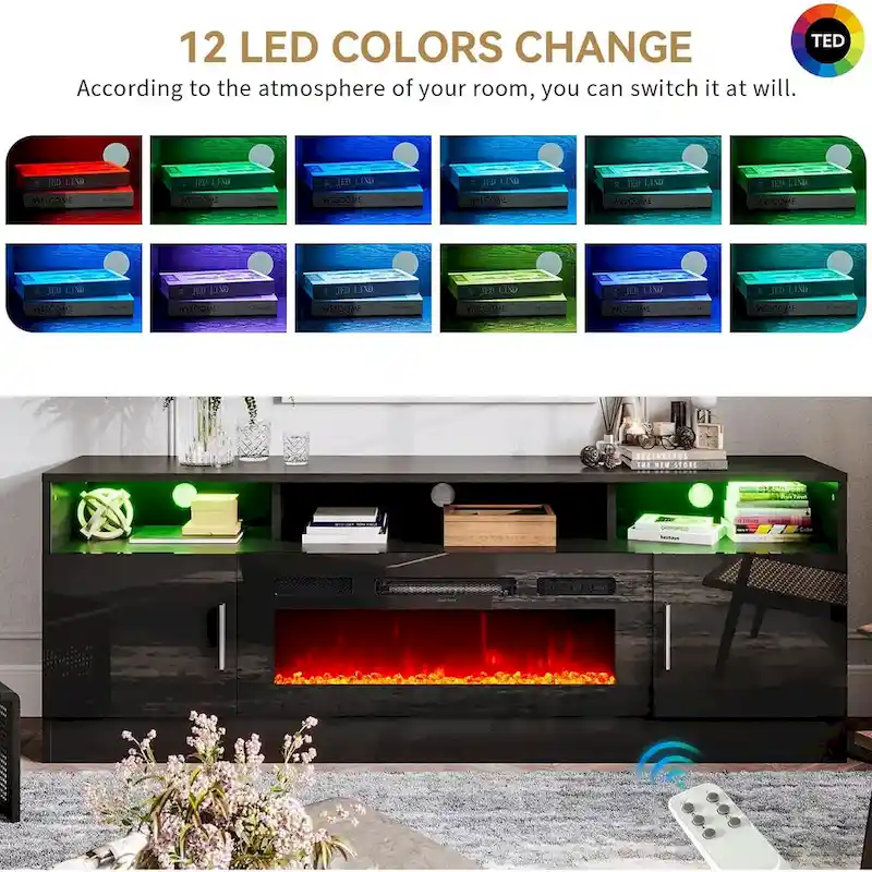 70Fireplace TV Stand with 36 Electric Fireplace