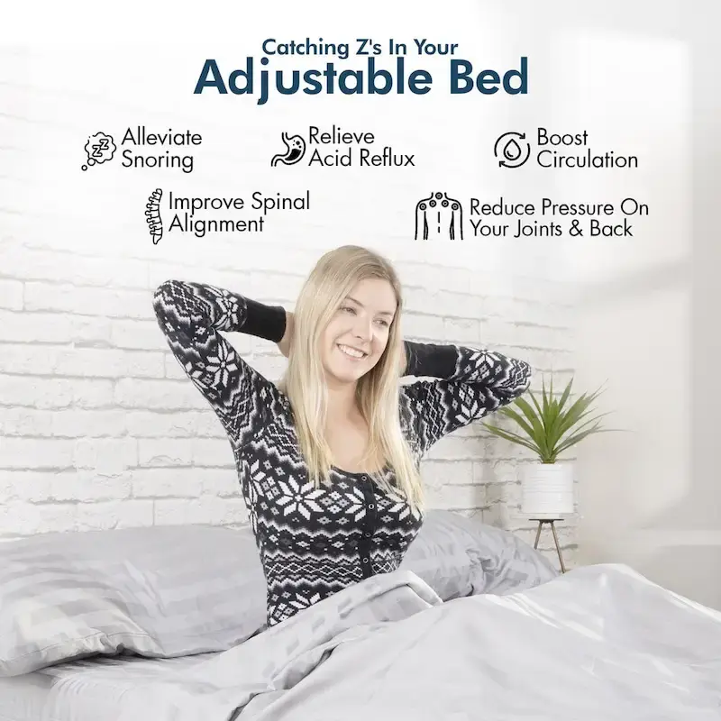 Adjustable Bed Base with 12