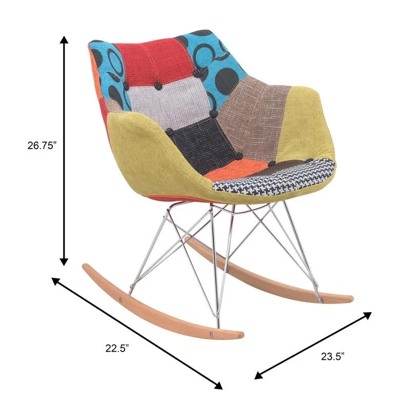 Polyester Upholstered Rocking Nursing Chair - Modern Accent Armchair for Home, Living Room, Bedroom