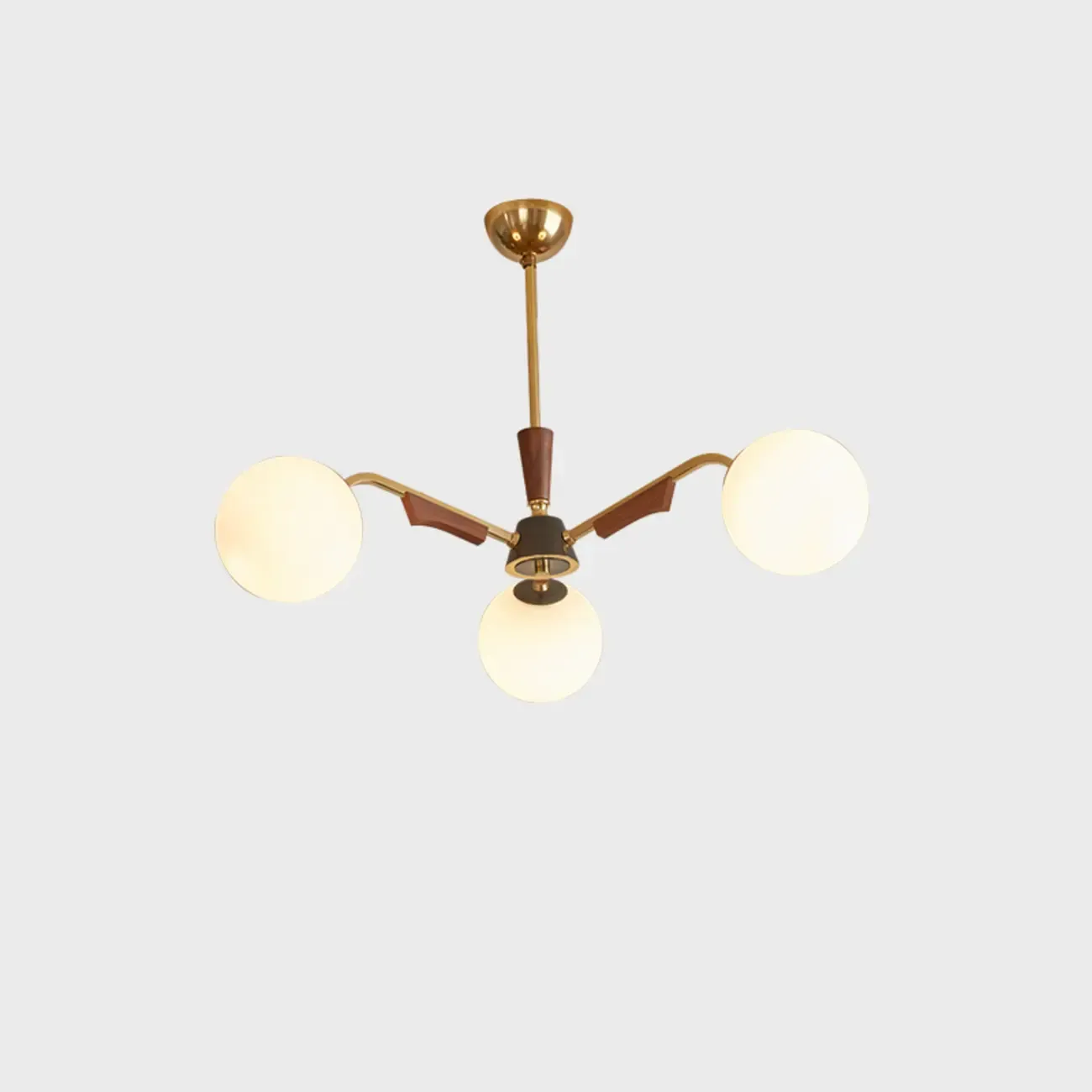 Modern White Glass Ball Chandelier with Adjustable Length