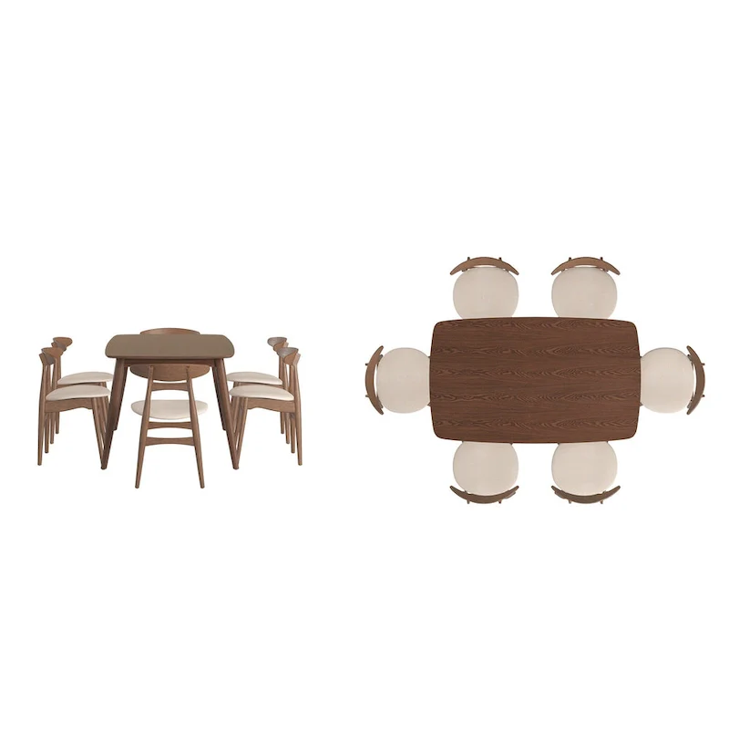 Ribe Mid-Century Modern Tapered Dining Set