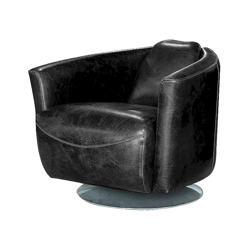 Quinn Swivel Club Chair - Black