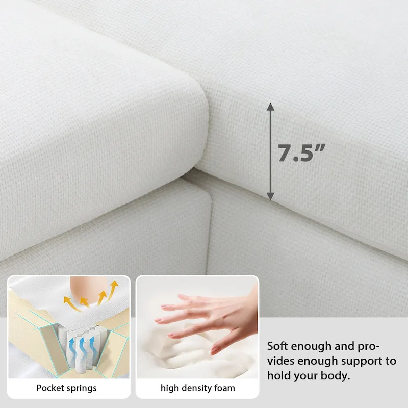 Rosita Modern L-shaped Sectional Sofa with Chaise Lounge by GDFStudio