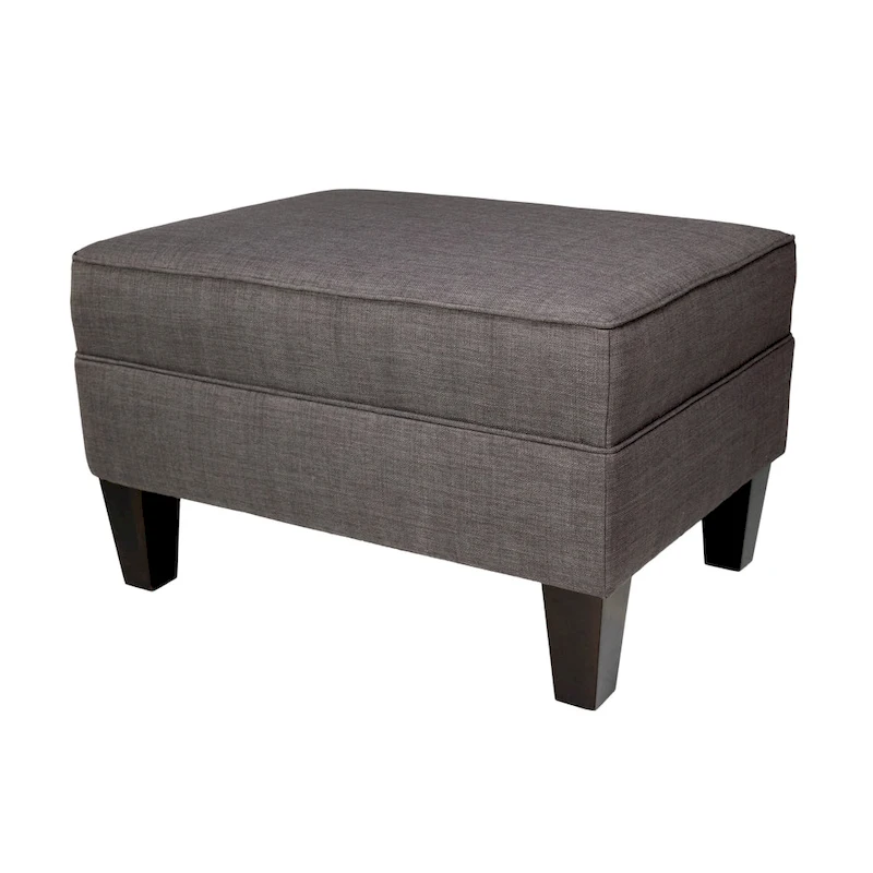 MJL Furniture Madison Squared Fabric Upholstered Welted Ottoman