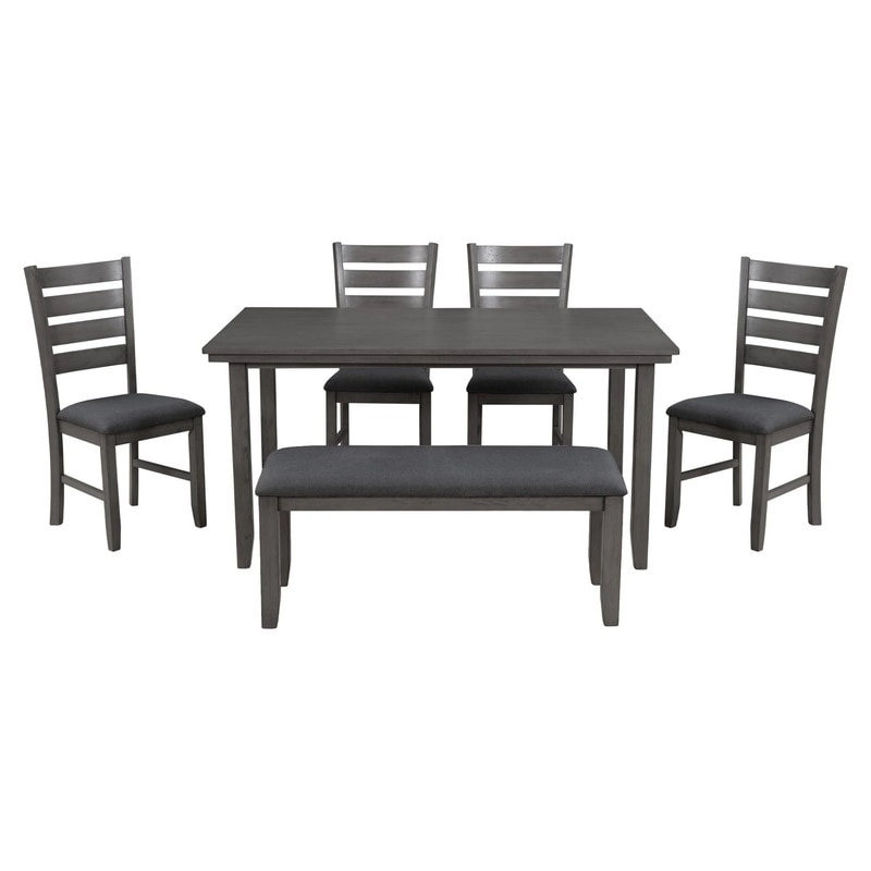 5-piece Farmhouse Dining Set Rectangular Table Chair