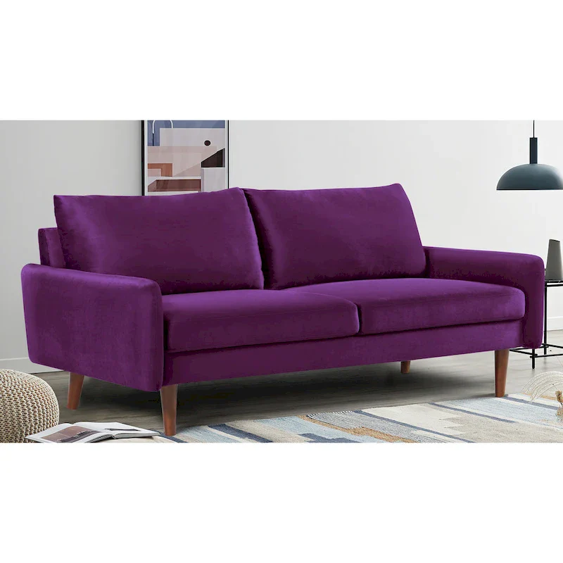 US Pride Furnitirue 70W Tapered-Leg Velvet Sofa