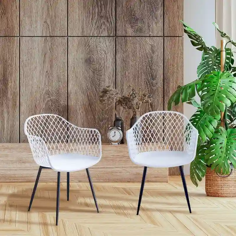 Porthos Home Mitt Hard Plastic Dining Chairs w/ Iron Legs (Set of 2)