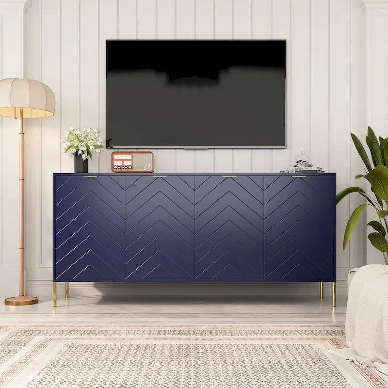 Mid-Century Four Door Storage Buffets Sideboards